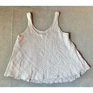 Search for Sanity Women’s Medium White Sleeveless Eyelet Lace Tank Top Lined